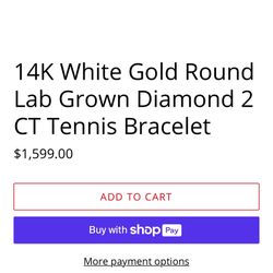 2 ctw Round Lab Grown Diamond Four-Prong Tennis Bracelet