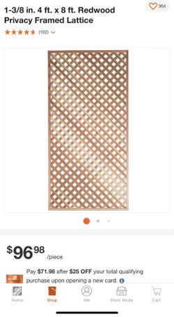 3x Heavy Framed Lattice Wood Panels - Painted White 4x8 Ft