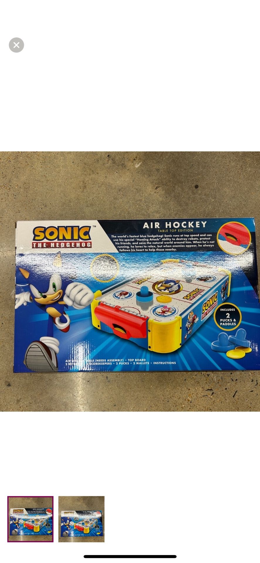 NWT Sonic the Hedgehog Tabletop Air Hockey