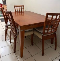 Dining table with chairs and buffet cabinet