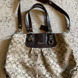 Authentic COACH Ashley Signature Hand Bag Satin
