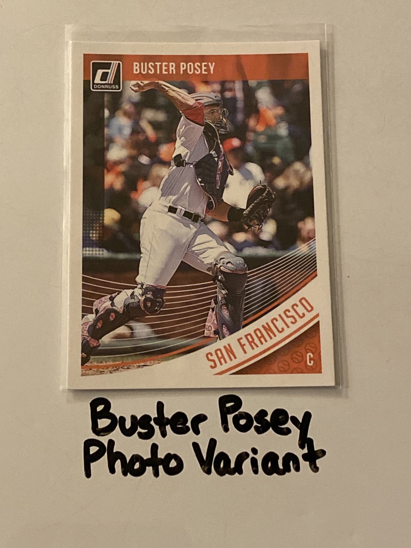 Buster Posey San Francisco Giants All Star Catcher Short Print Photo Variant Insert Card.