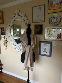 NWT Louis Vuitton, Dark Beige Shawl, Throw Wrap Pashmina 