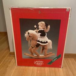 VTG VERY RARE CHRISTMAS SANTAS BEST MOTION ANIMATED ROCKING HORSE DOLL. BRAND NEW