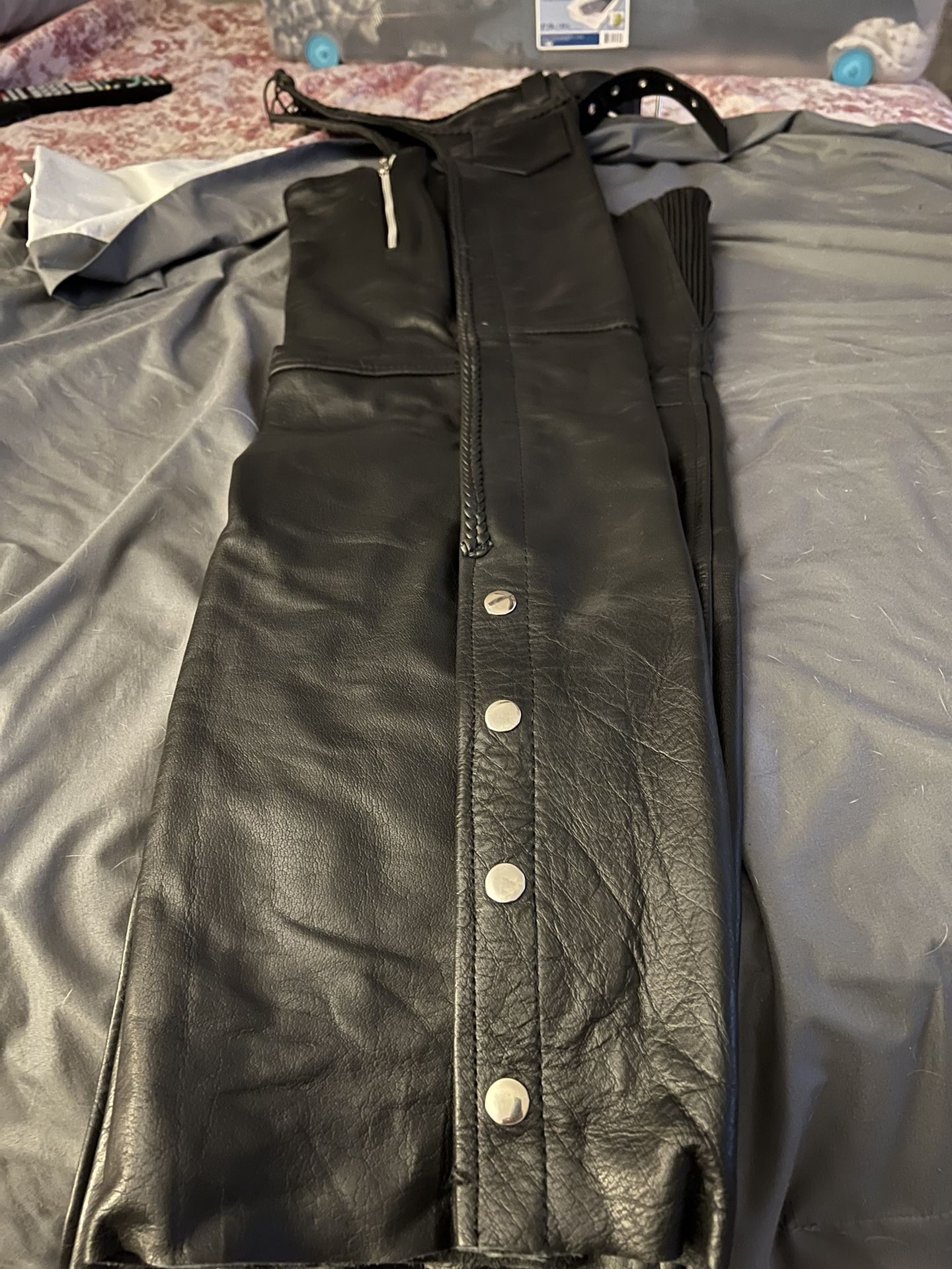 Women’s Black Leather Chaps