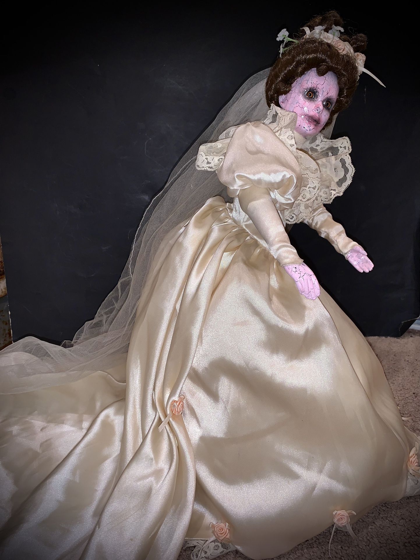 Scary Cute Creepy Pink Crackle Doll