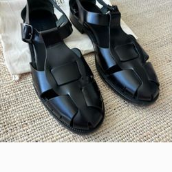 HEREU Pesca Leather Heeled Fisherman Sandals