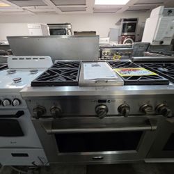 36" GE MONOGRAM DUAL FUEL RANGE STAINLESS STEEL 