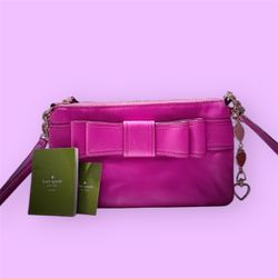 Kate Spade Y2K Hot Pink Leather Crossbody Purse
