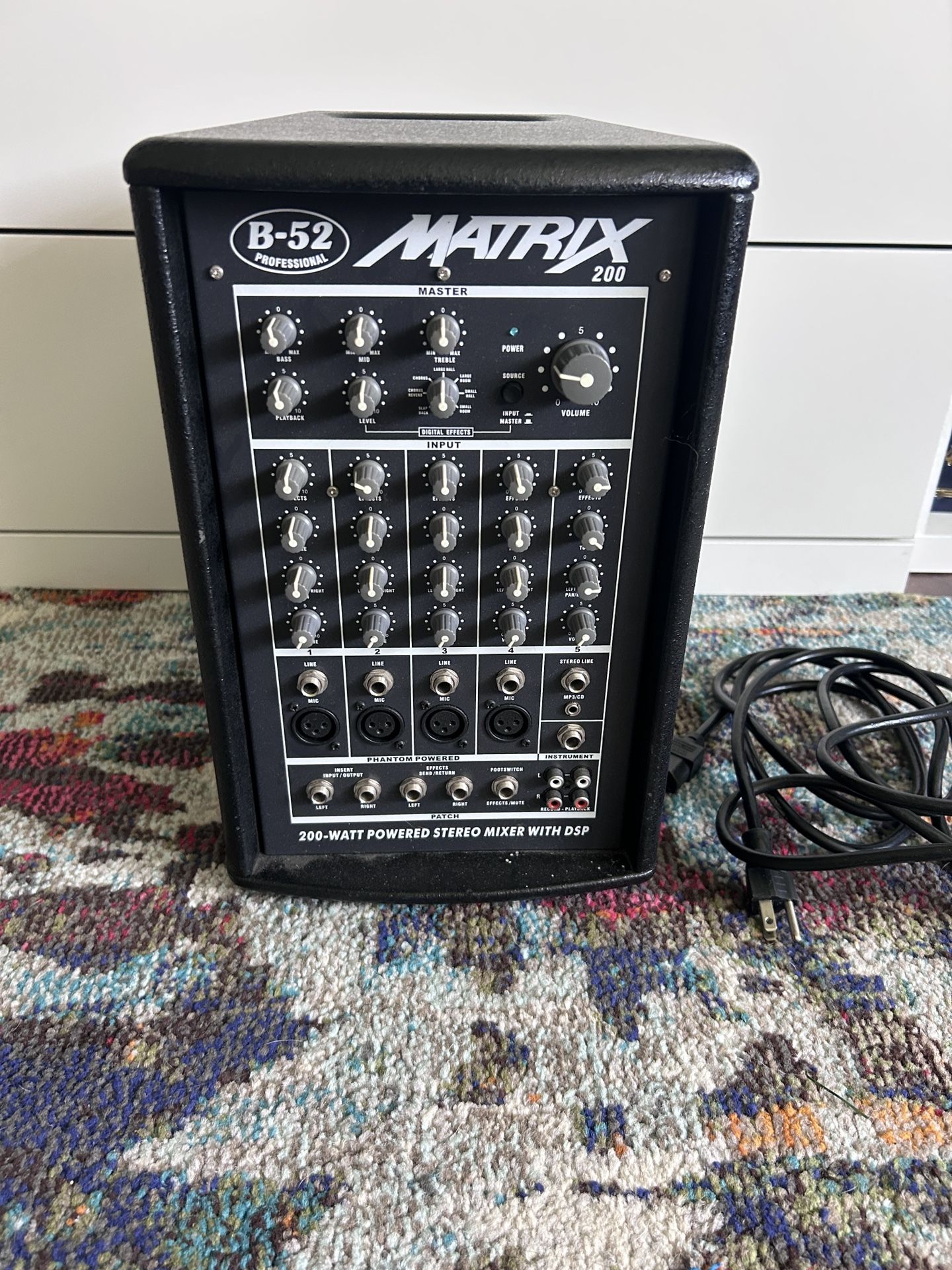 B-52 Matrix 200 Powered Mixer for Live Band or DJ