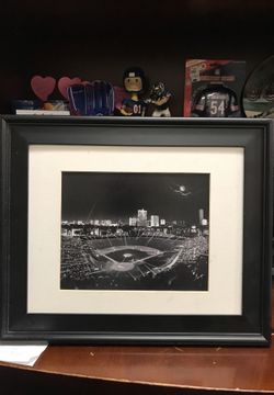 Wrigley Field b&w with frame