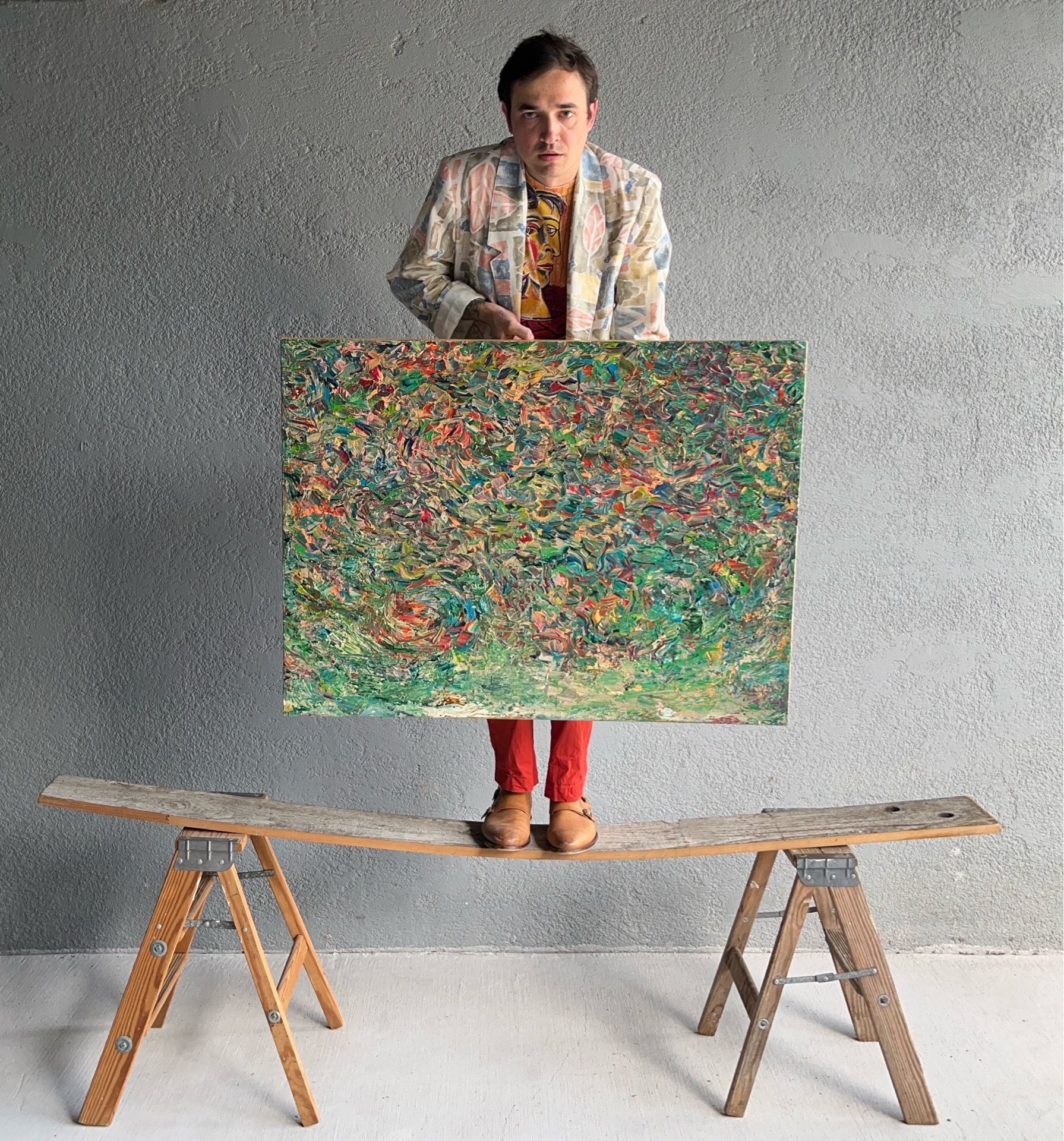 Large Vintage Abstract Painting