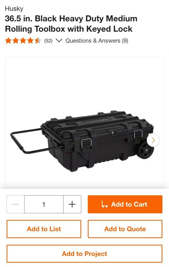 Husky Med Jobsite Box W/lock