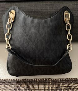 Michael Kors Black Shoulder Bag with Gold Chain