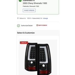 Spyder rear lights for a 2003 Silverado 1500