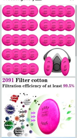 Filter for mask respirator p100 (2091), filtros para máscara respiratoria p100(2092)