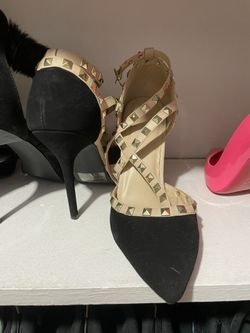 Elegant Black Studded Heel