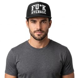 CT Fletcher FU*K AVERAGE Trucker Hat Snapback Mesh High Crown Foam Flat Bill Cap