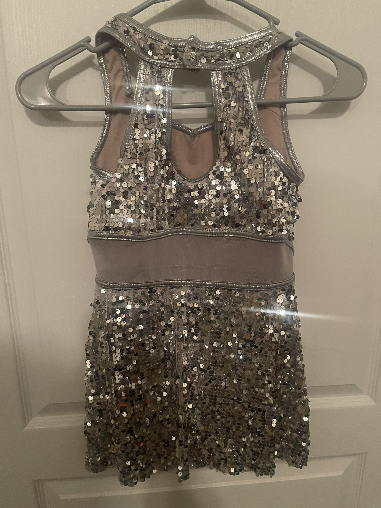Sequin Balera Silver Dance Or Pageant Dress