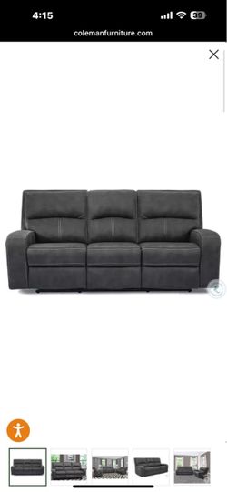 BURKE CHARCOAL AMERICAN SIGNATURE RECLINING SOFA & LOVE SEAT ONLY