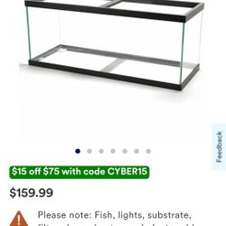 55 Gallon Aquarium Fish Tank, Stand, Filter