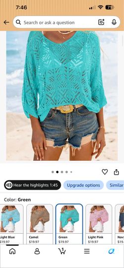 Saodimallsu Womens Crochet Cover Up Top