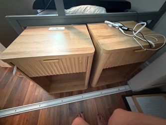 Pair of Wood Nightstands with Drawer