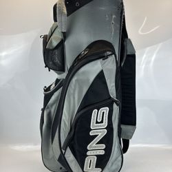 Ping Pioneer LC Golf Cart Bag 14-Way Black Gray Used But Sturdy 35" SEE