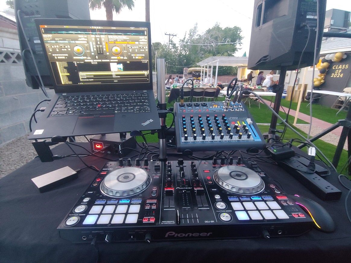 Dj Stuff Microphones 4 N 8 Channel Mixer Lights