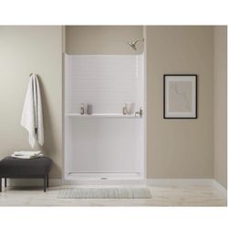 Sterling Traverse 48 in. W × 72.25 in. H 2-Piece Direct-to-Stud Shower Back Wall in White
