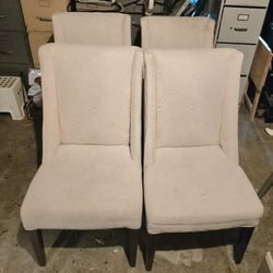 4 White Cream Dinning Chairs