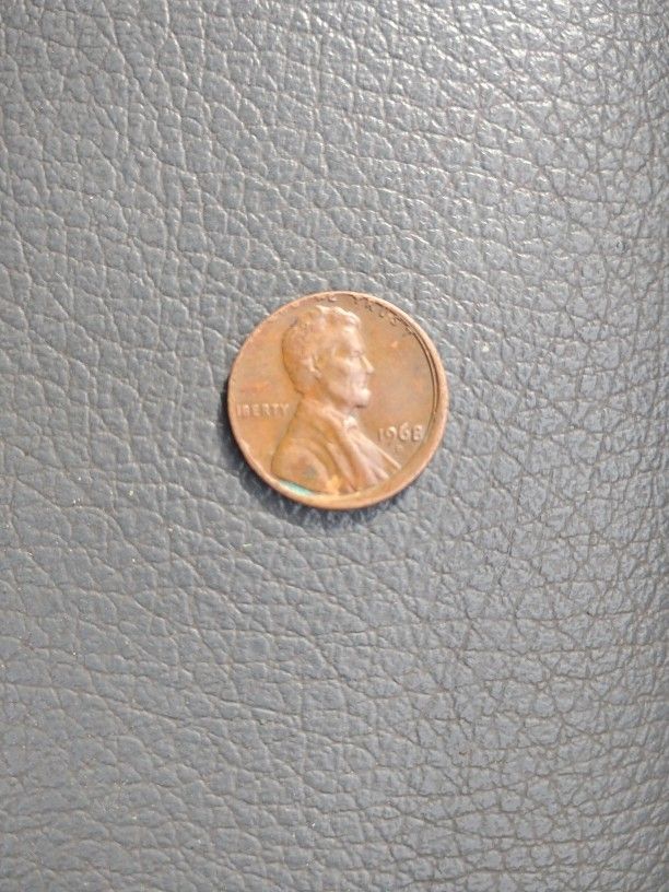 1968D Penny W/ The L on rim, Missing In God We Trust