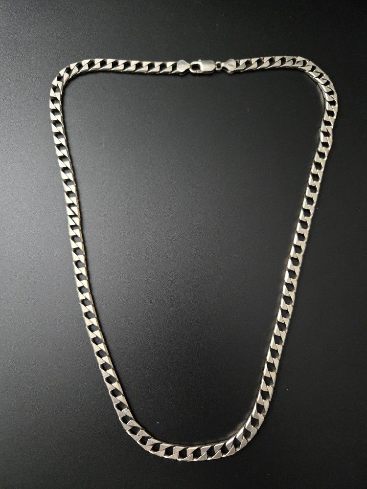 925 Italian Silver Square Curbed 24in Chain
