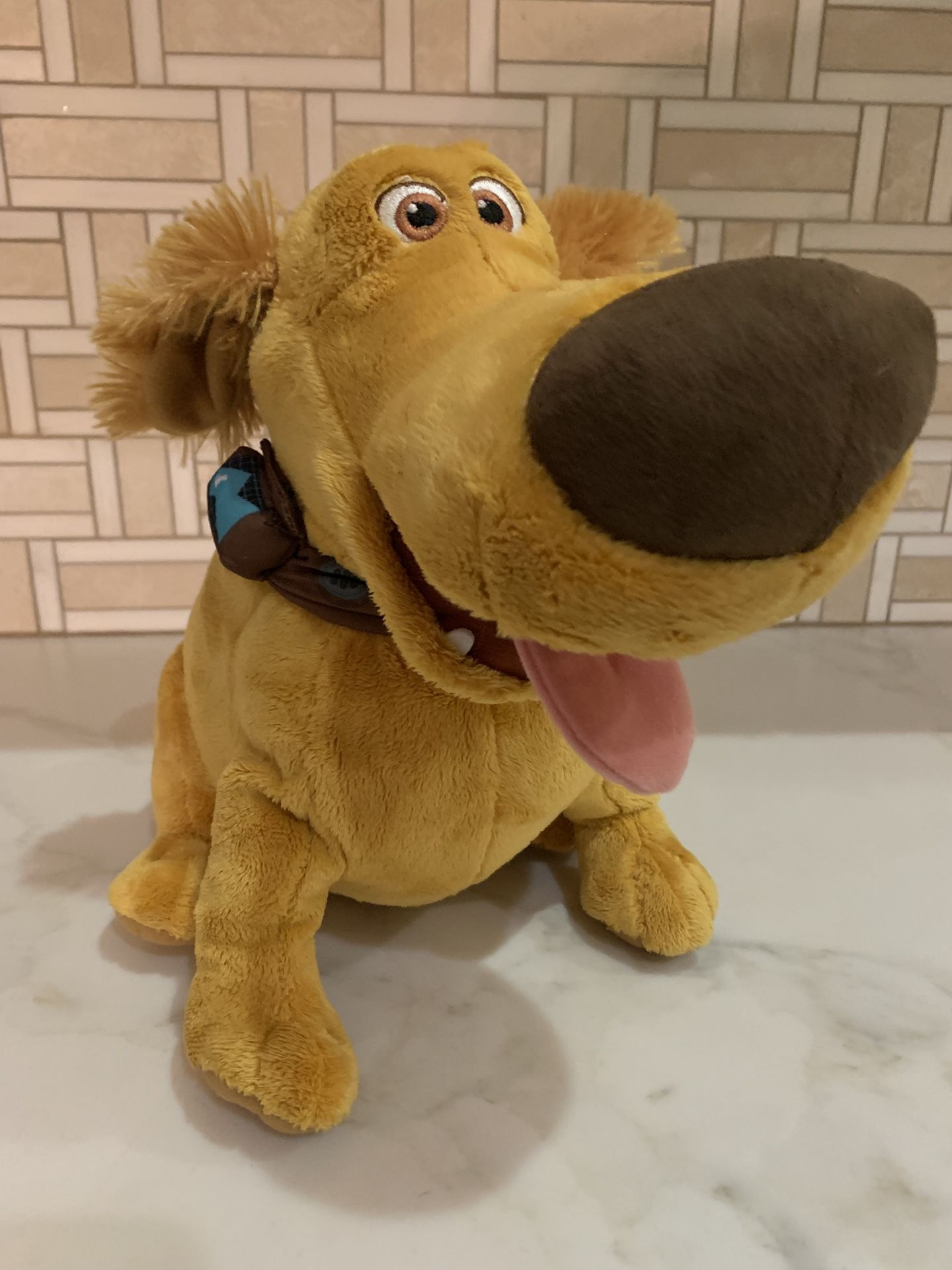 Disney Pixar Movie Up 12" Dug Sitting & Smiling Plush Stuffed Toy
