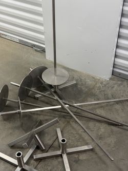 Commercial Stainless Steel Gyro Shawarma Spits & Stands Lot of 5 - 4 Complete