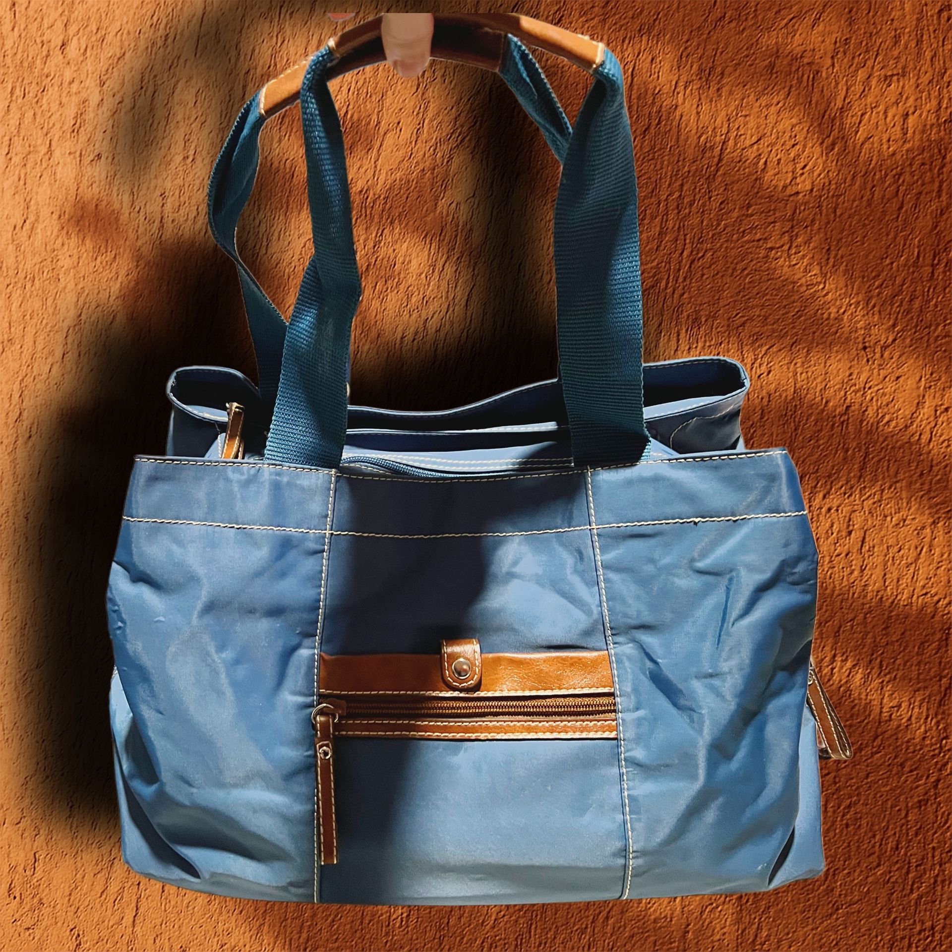 Nine West Blue Nylon Tote Bag