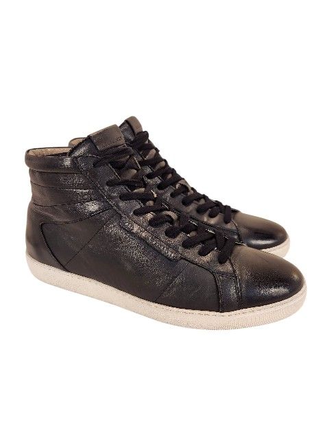 ALLSAINTS ALL SAINTS MEN HIGH TOP SNEAKERS BLACK LEATHER SIZE 12/45