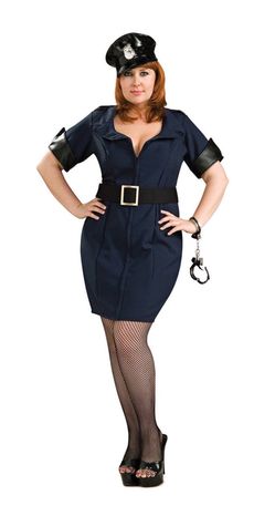 New, Women’s Plus size Police Woman Costume Size 14-16 Comes with Dress, Badge and Belt