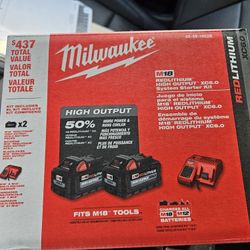 Brand New Milwaukee 6.0 Batteries With Charger  Come With 2 Batteries 