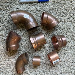 8 Piece Copper Pipe Connectors 