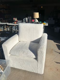 White Accent Swivel Armchair