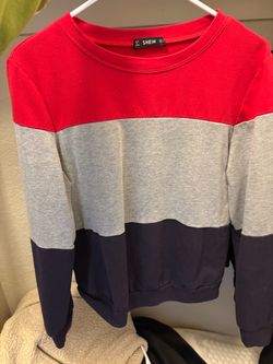 Women’s red color block sweater