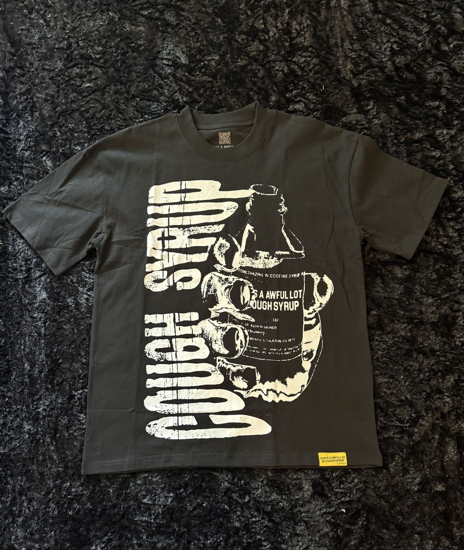 Awful lot of cough syrup black graphic tee
