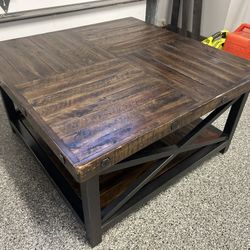 Rustic Square Coffee Table 