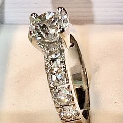 💍 Custom 14k White Gold Engagement Ring – 1.24ct Natural Diamonds
