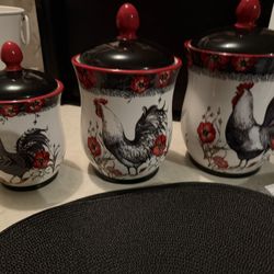 Cracker Barrel Rooster Canister Set