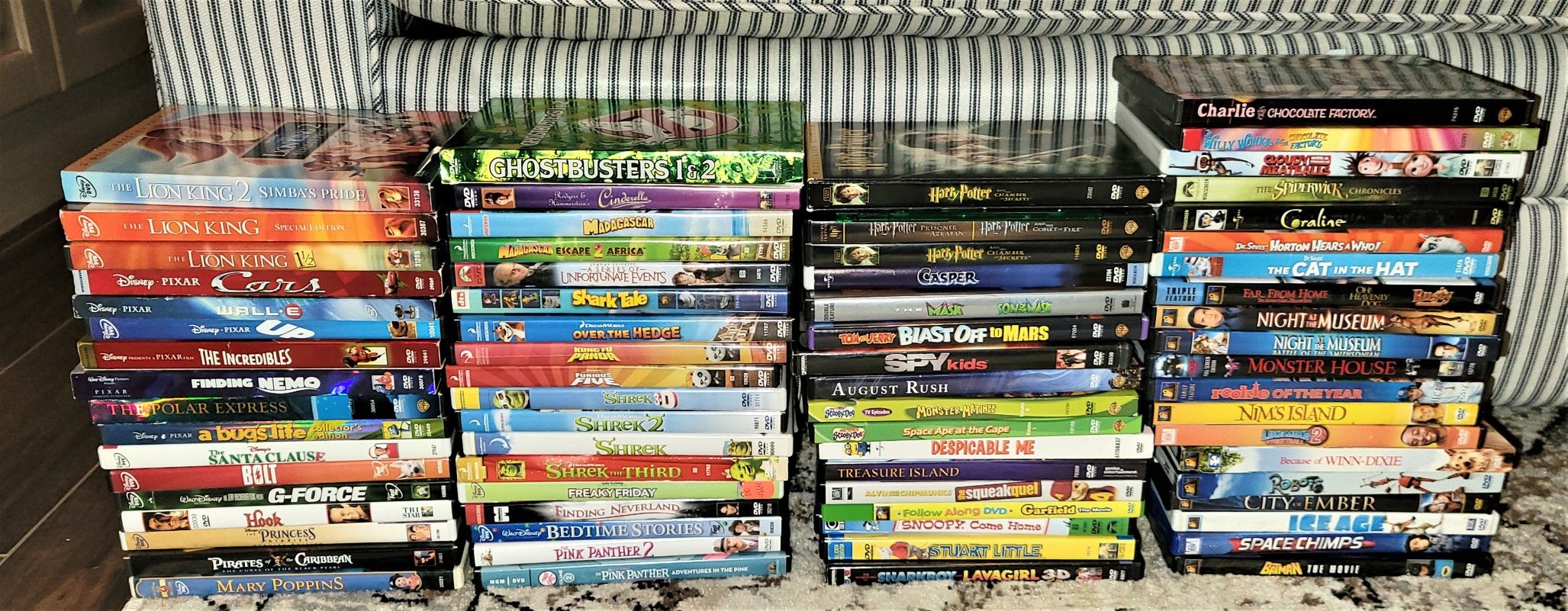 LOT of 73 CHILDREN'S DVD CLASSICS DISNEY PIXAR Polar Exress, HARRY POTTER Nemo+++