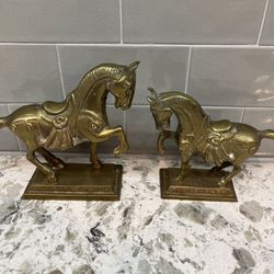 Horse Bookends Antique Brass