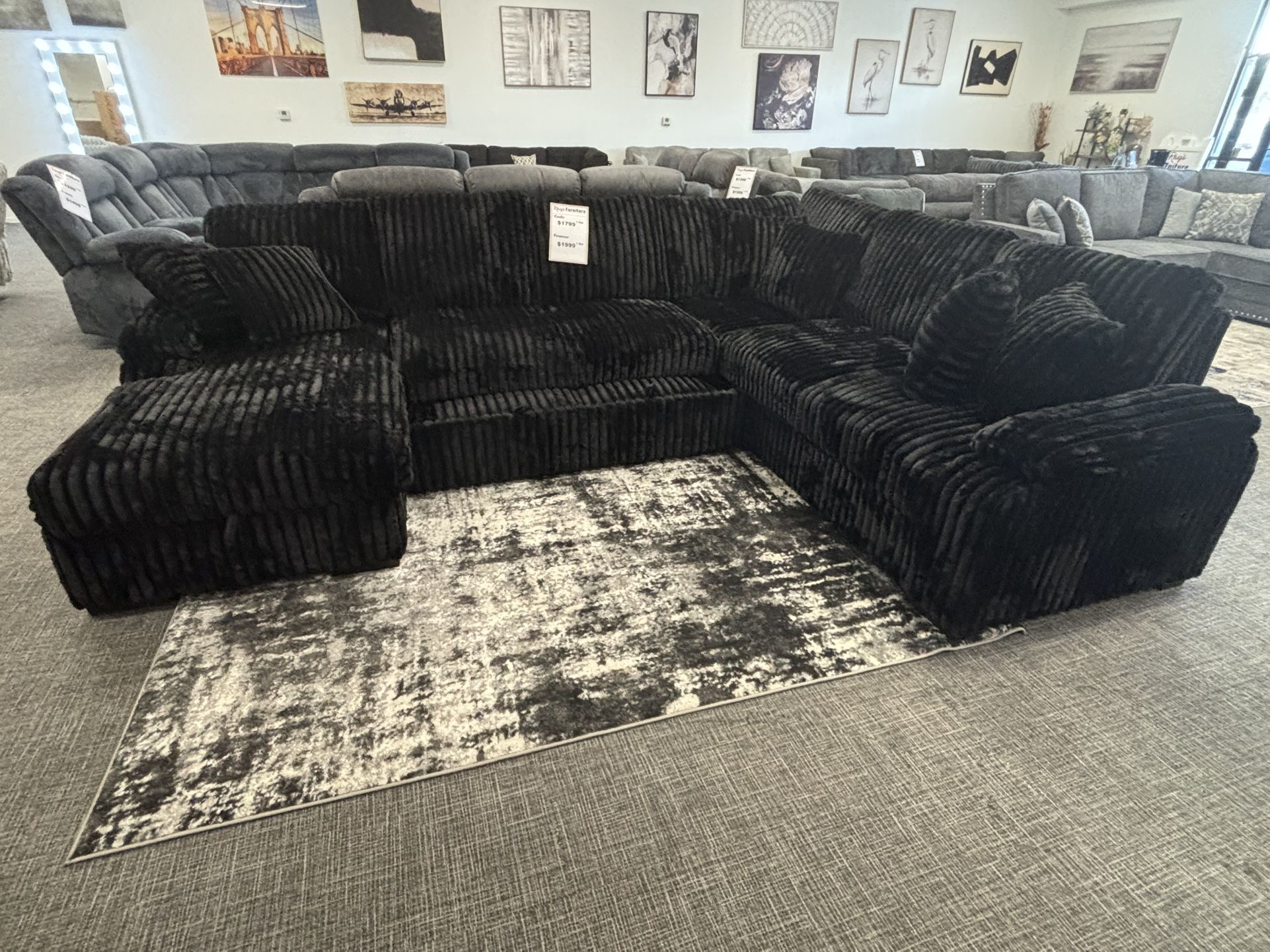 Sleep & Store! Black Corduroy Sectional β $1,799 ποΈπ€ποΈ