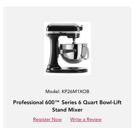 Kitchen aid professional 600  mixer